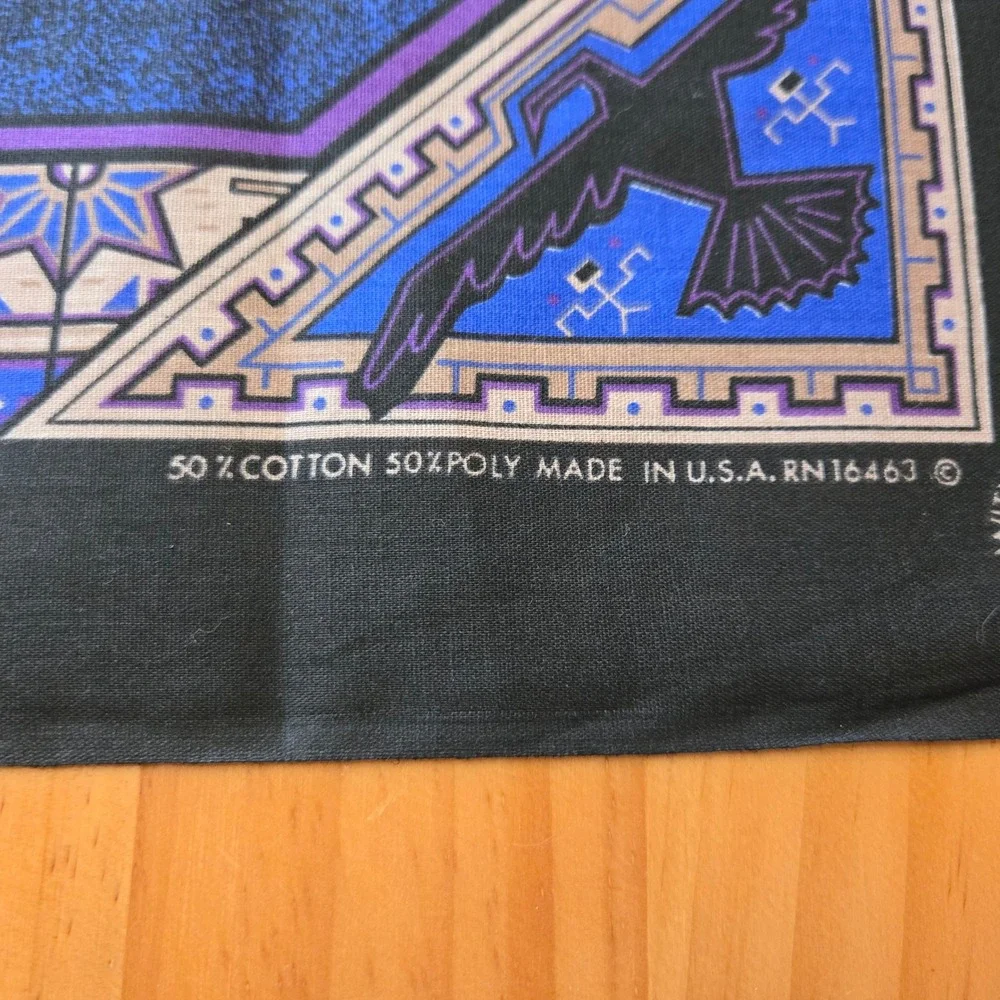 Vintage Native American Warrior Horse Bandana Scarf Southwestern 22